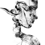 Female Figure in Smoke Glass Kitchen Splashback