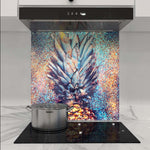 Glitter Pineapple Glass Kitchen Splashback