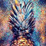 Glitter Pineapple Glass Kitchen Splashback
