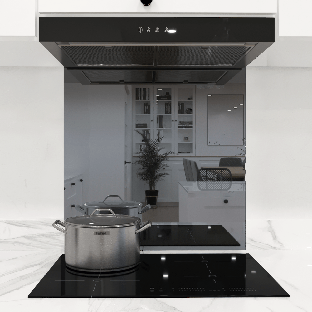 Grey Toughened Mirror Splashback