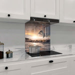 Leaping Dolphin Classic Glass Kitchen Splashback