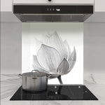 Lotus Black & White 2 Glass Kitchen Splashback