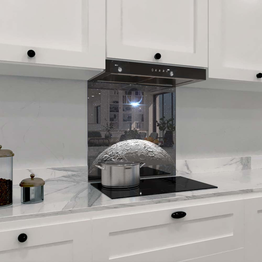 Moon and Earth Eclipse Glass Kitchen Splashback