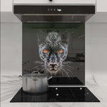 Orange Eyes Panther Glass Kitchen Splashback