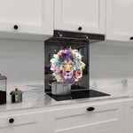 Paint Splash Lion Glass Kitchen Splashback