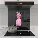 Pink Pineapple Glass Kitchen Splashback