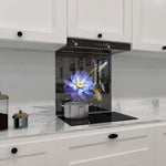 Purple Lotus Glass Kitchen Splashback