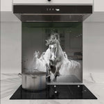 Running Horses Glass Kitchen Splashback