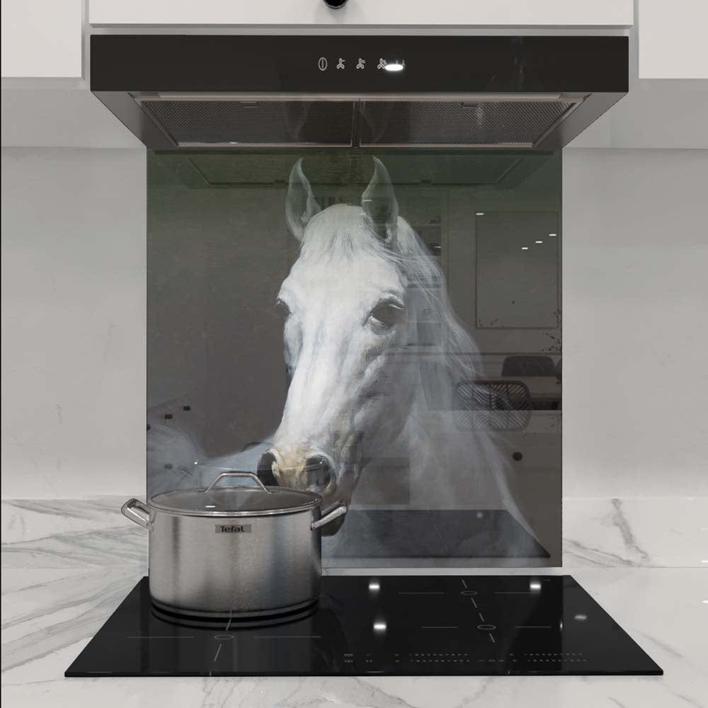White Horse Glass Kitchen Splashback