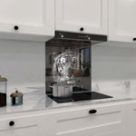 White Tiger in Spotlight Glass Kitchen Splashback