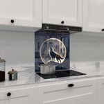 Wolf Under the Moon Glass Kitchen Splashback
