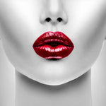 Woman with Red Lips Glass Kitchen Splashback