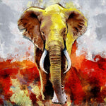 Yellow Elephant Glass Kitchen Splashback